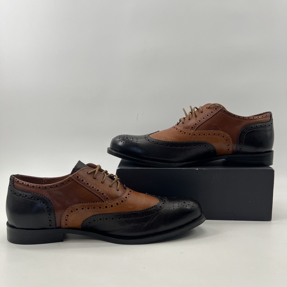 Girotti Wingtip Oxford Dress Shoes Men's Size 11 Black Brown Loafers